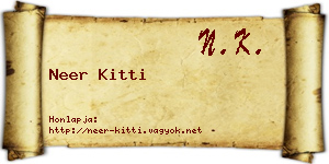 Neer Kitti névjegykártya